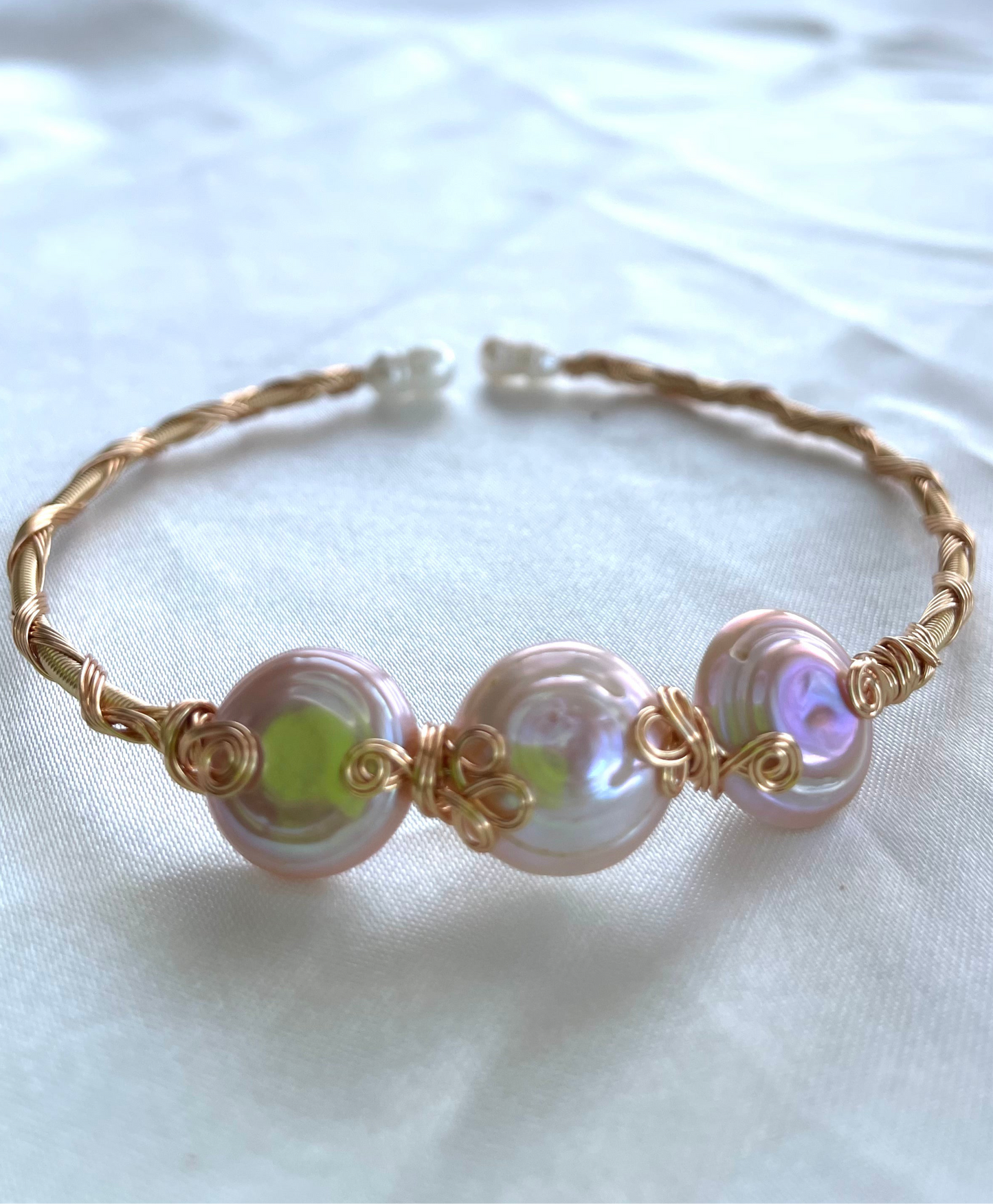 Wired 3 Pink Pearls Bracelet