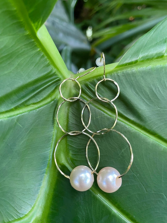 14K Gold-Filled Pink Fresh Water Pearl Earrings