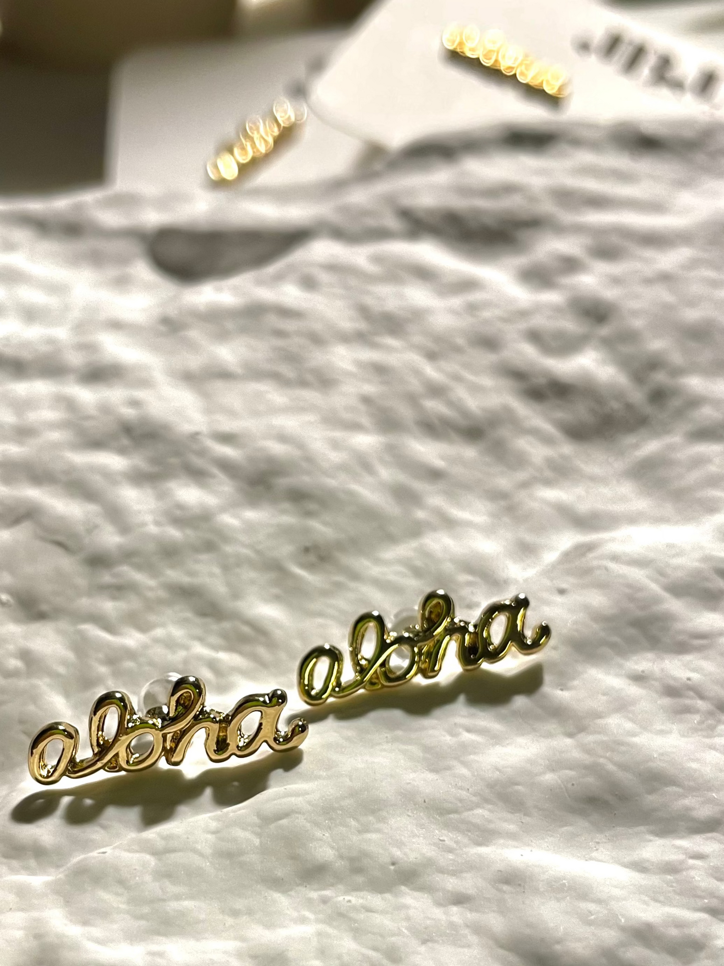 Gold 'Aloha' Stud Earrings