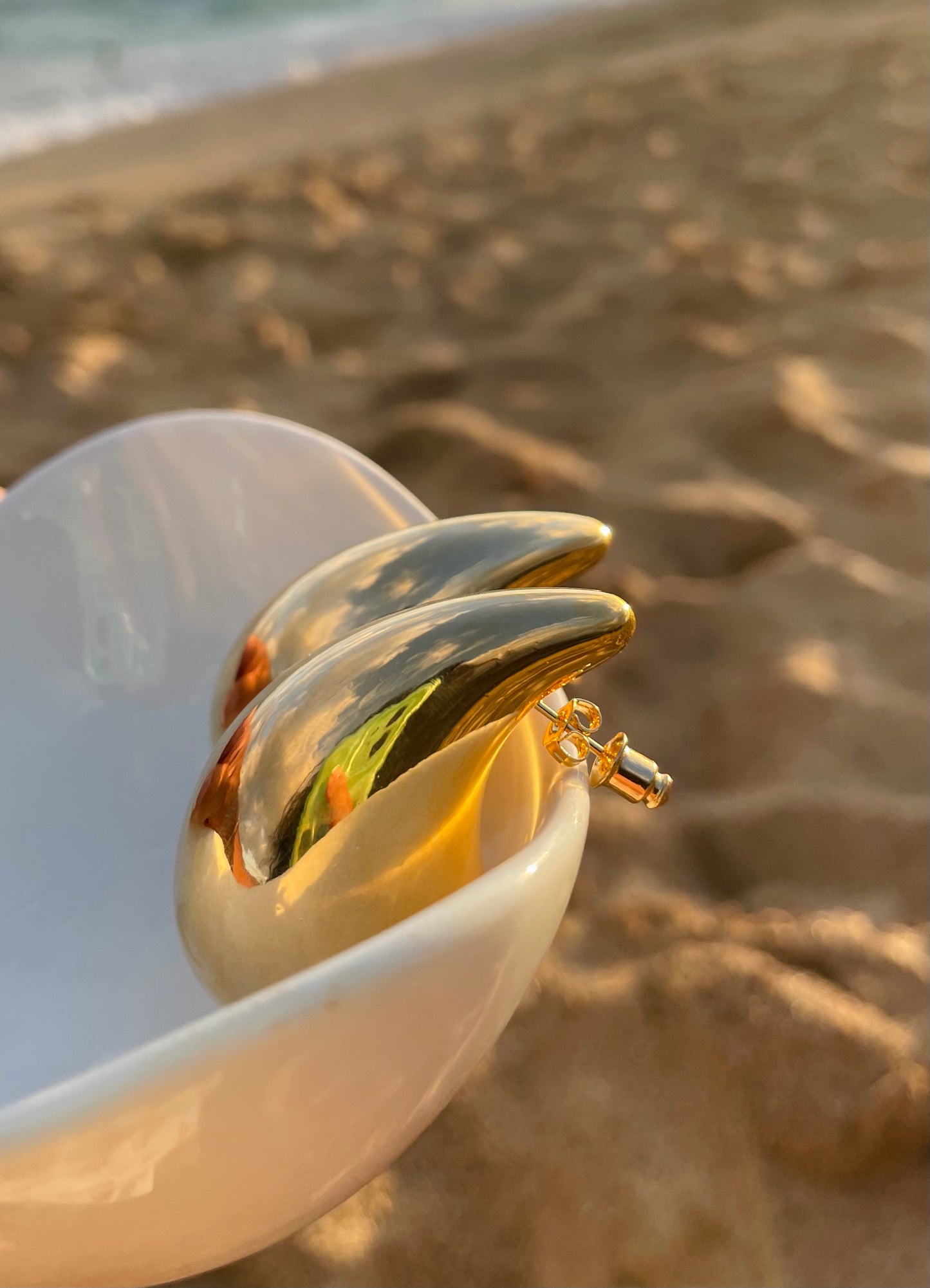 Gold Water Drop Earrings