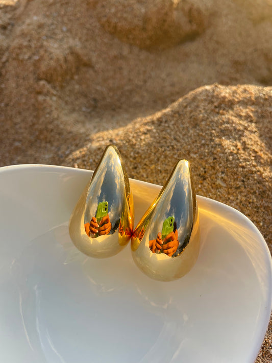 Gold Water Drop Earrings