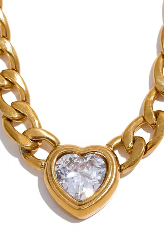 Chase Heart Cuban Necklace