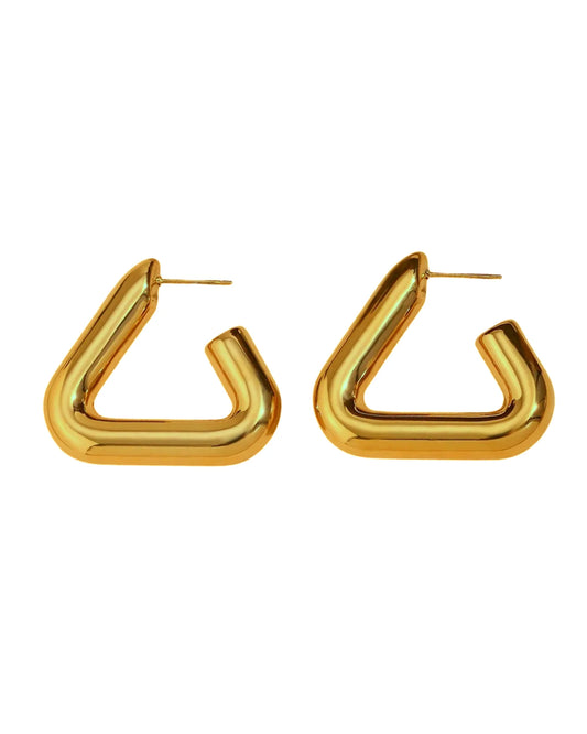 Gold Triangle Hoops