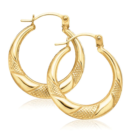 Gold Snake Skin Hoops