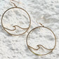 Gold Wave Hoop Earrings