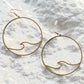 Gold Wave Hoop Earrings