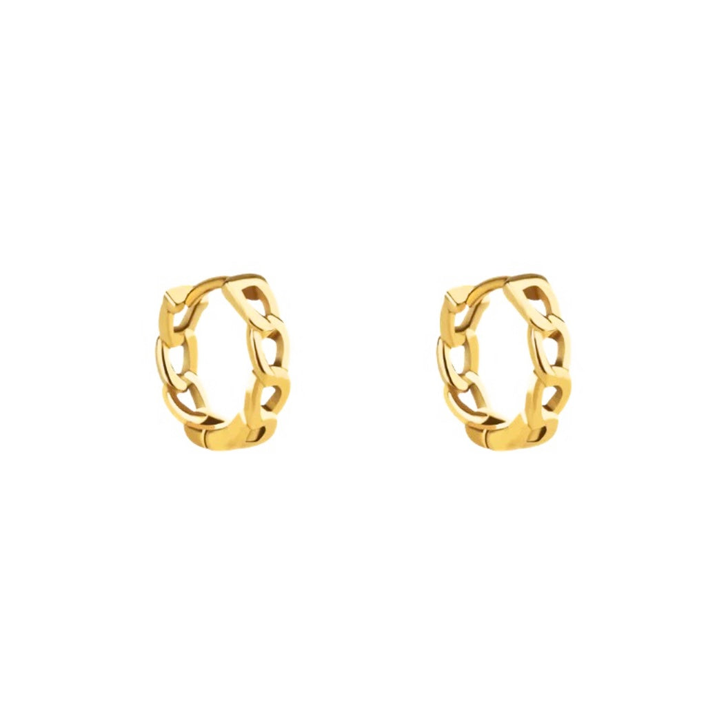 Tiny Cuban Link Huggie Hoop