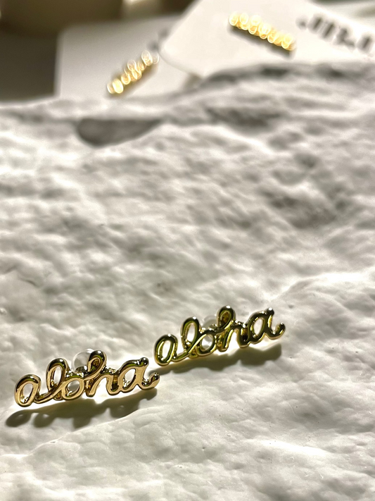 Gold 'Aloha' Stud Earrings