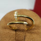 Screw Pave Wrap Around Gold Ring