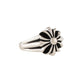 925 Stirling Silver Chrome Flower Ring
