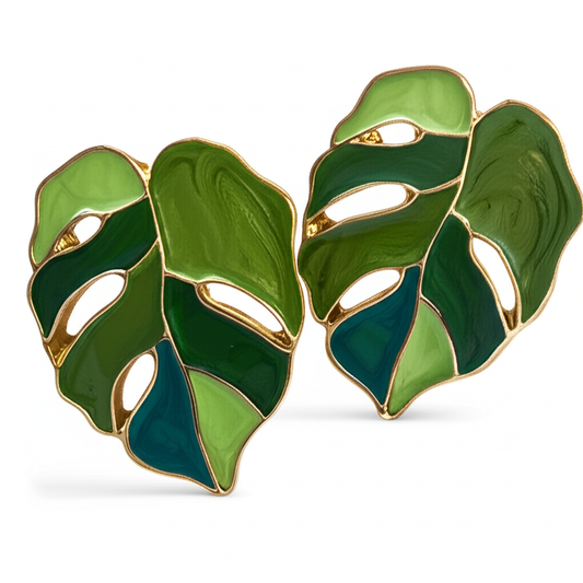 Monstera Leaf Studs Earrings