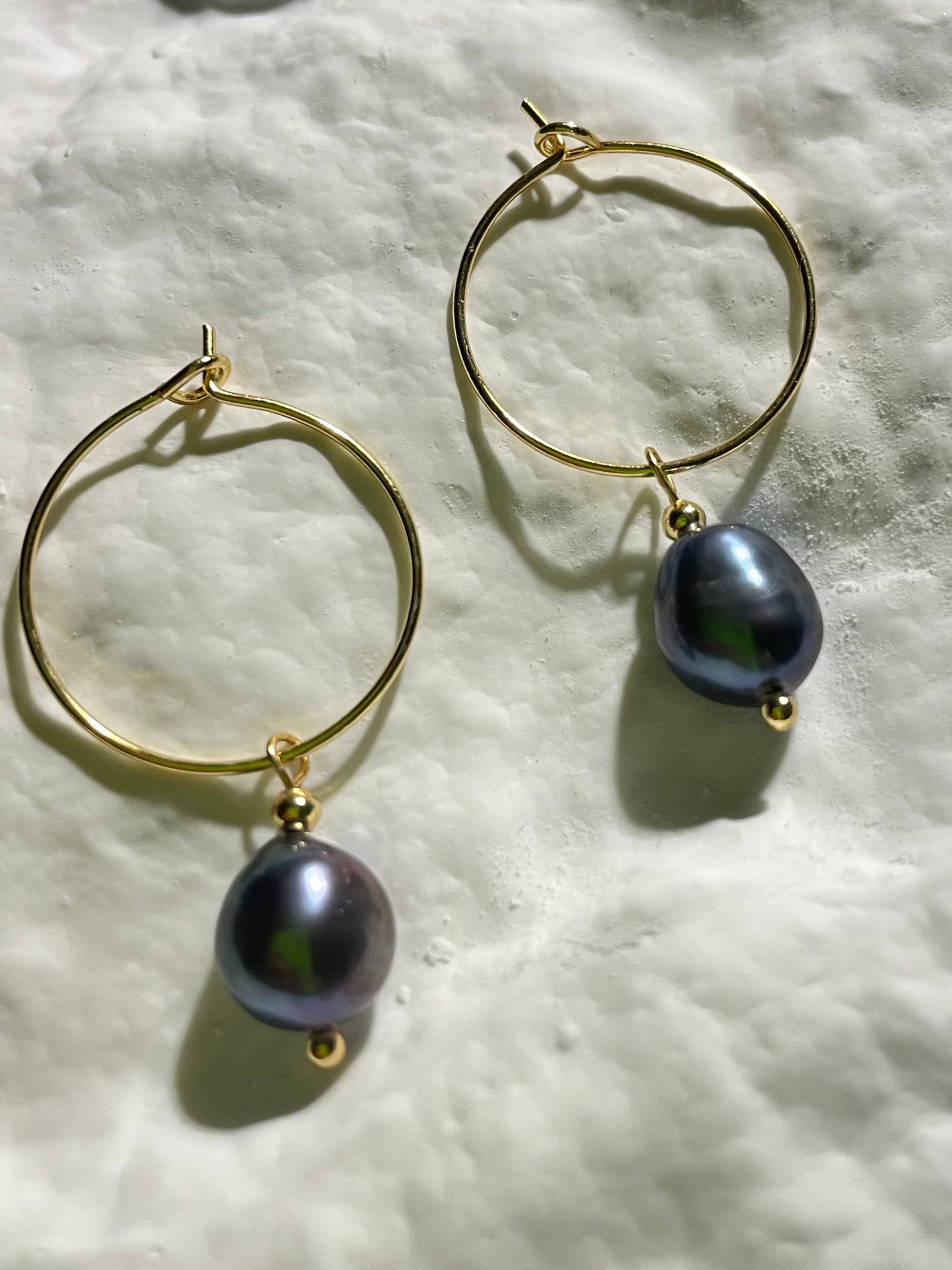 Tahitian Pearl Hoop Earrings
