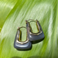 Gray Opaque Lucite Hoops