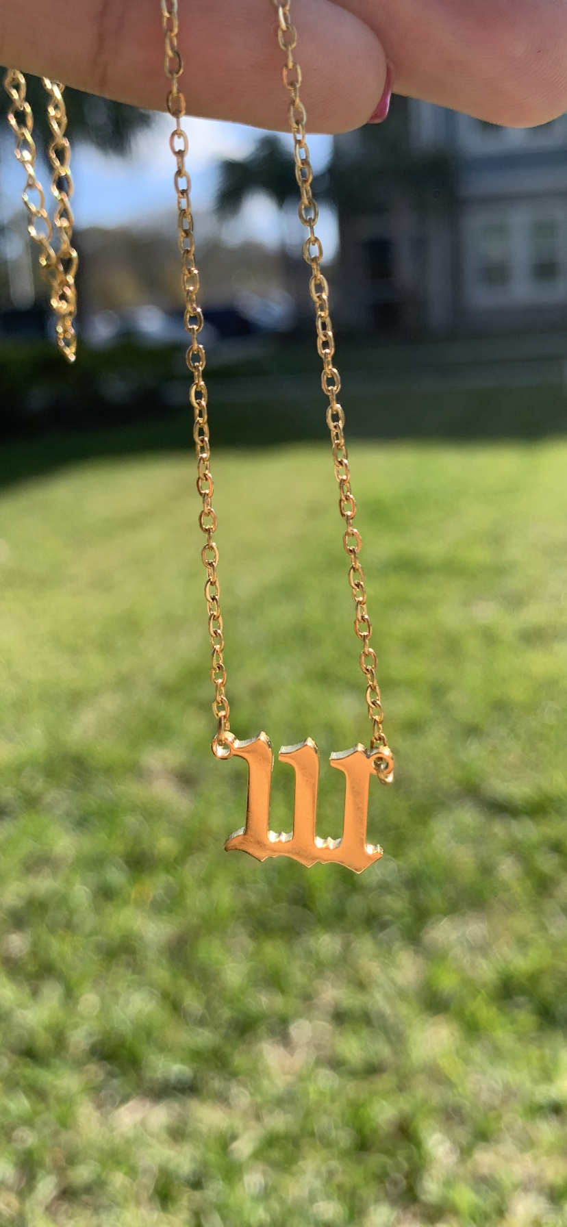 Gold Angel Number Necklace