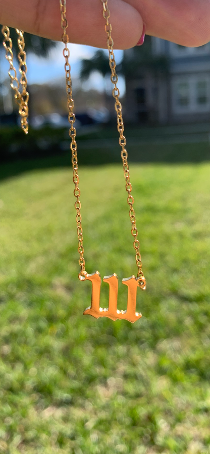 Gold Angel Number Necklace