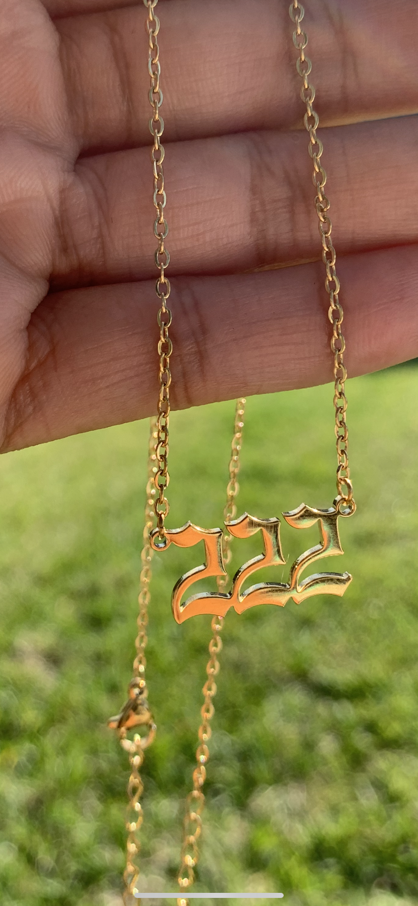 Gold Angel Number Necklace