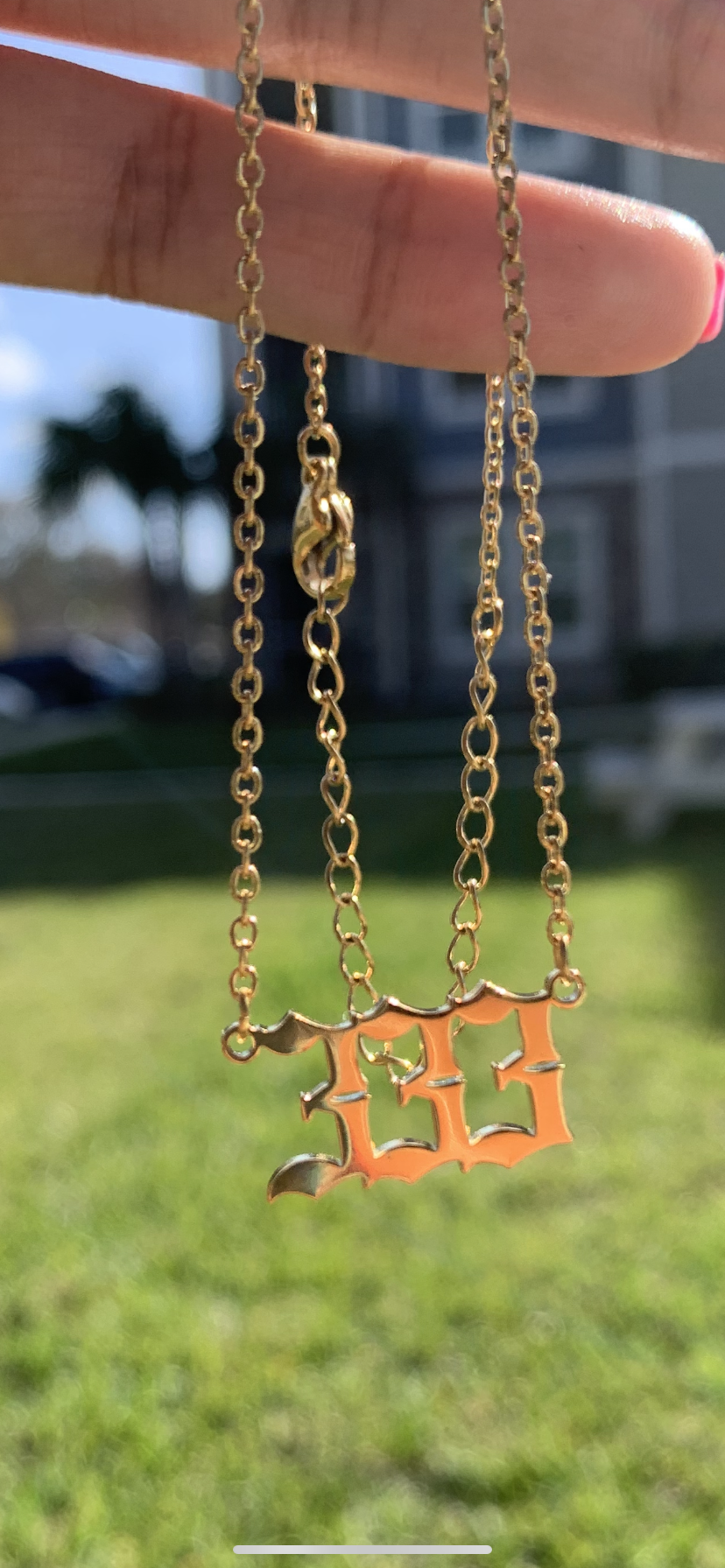 Gold Angel Number Necklace