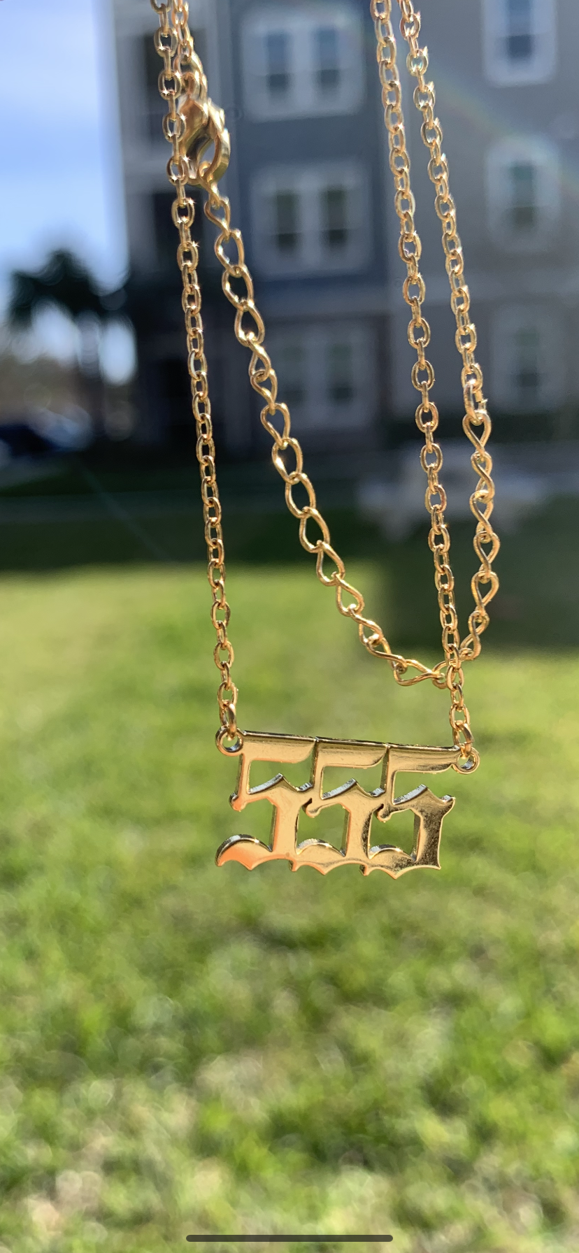 Gold Angel Number Necklace